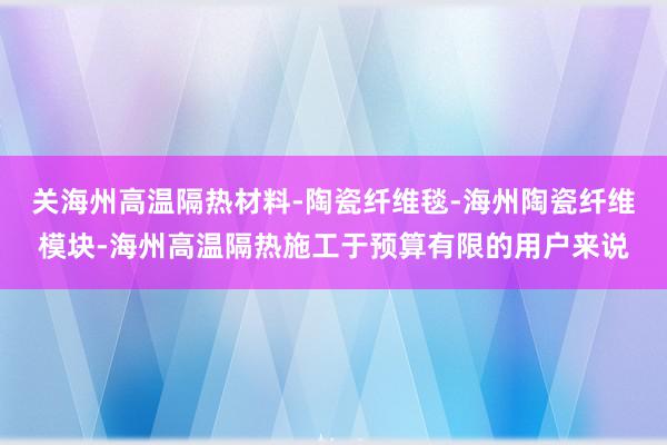 关海州高温隔热材料-陶瓷纤维毯-海州陶瓷纤维模块-海州高温隔热施工于预算有限的用户来说